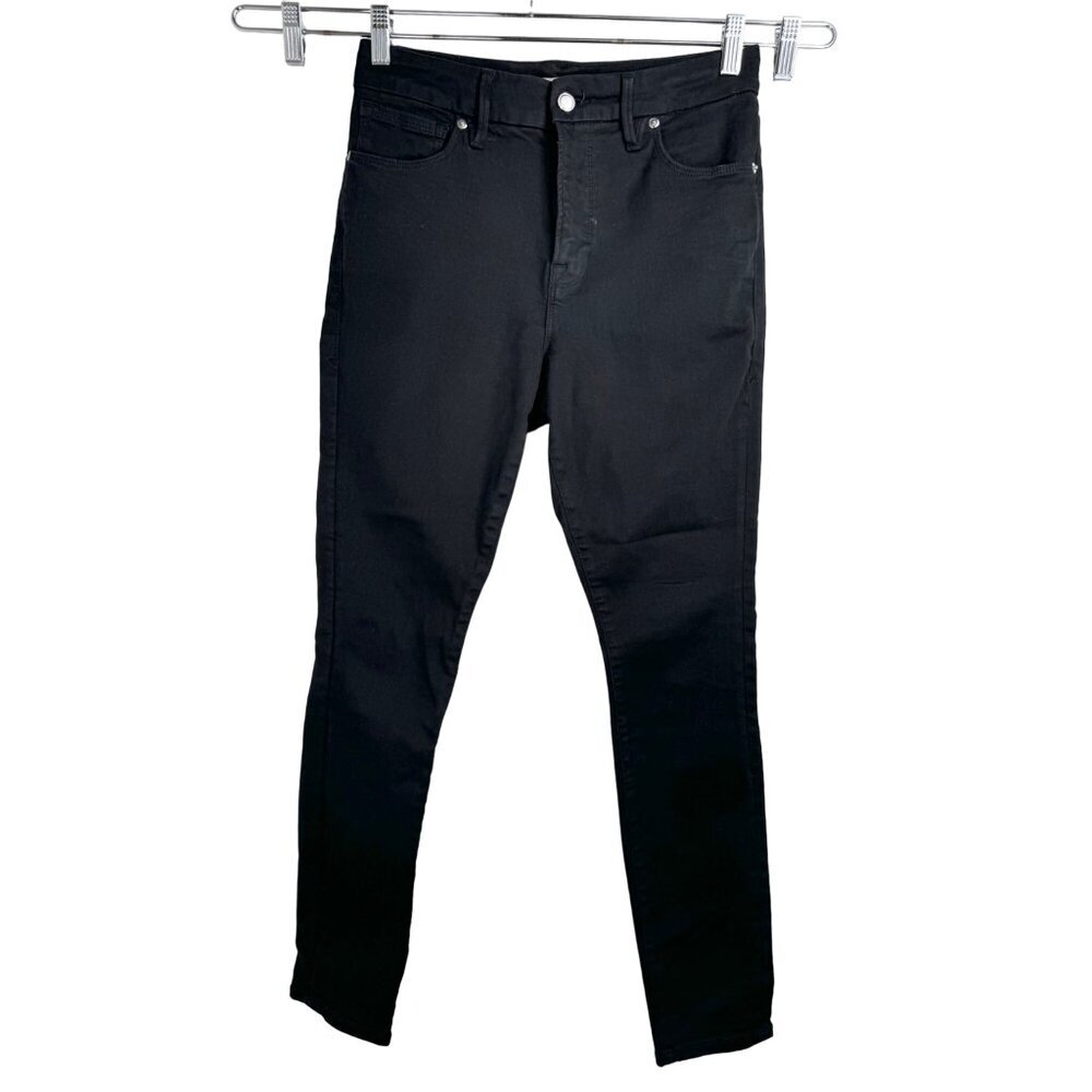 Good American GOOD LEGS SKINNY Cropped JEANS black sz 29
